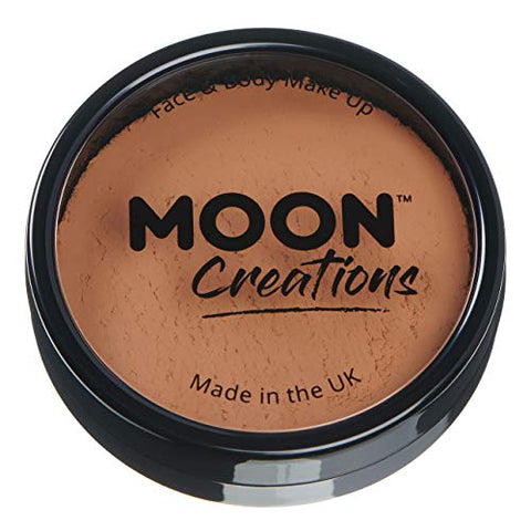 Pro Face & Body Paint Cake Pots by Moon Creations - Light Brown - Professional Water Based Face Paint Makeup for Adults, Kids - 36g