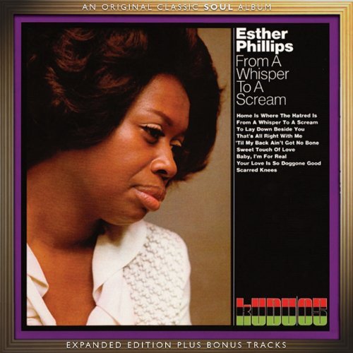 Esther Phillips album cover featuring a woman with a contemplative expression, surrounded by gold border.