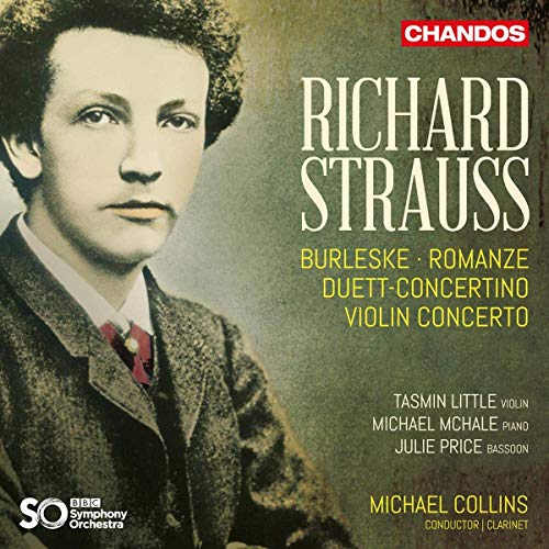 CD cover featuring a black-and-white portrait of Richard Strauss with text overlay.