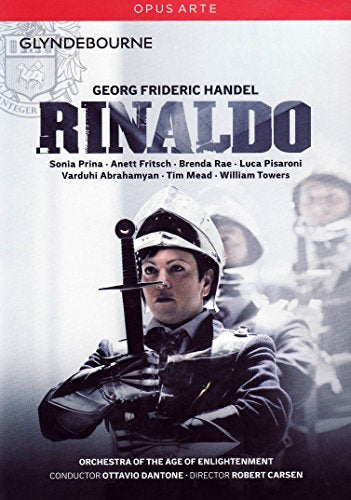 DVD cover for "Rinaldo" featuring a man in medieval armor holding a sword.