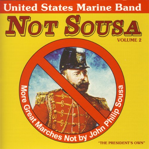 "CD cover with a man in uniform inside a red prohibition symbol on yellow background."
