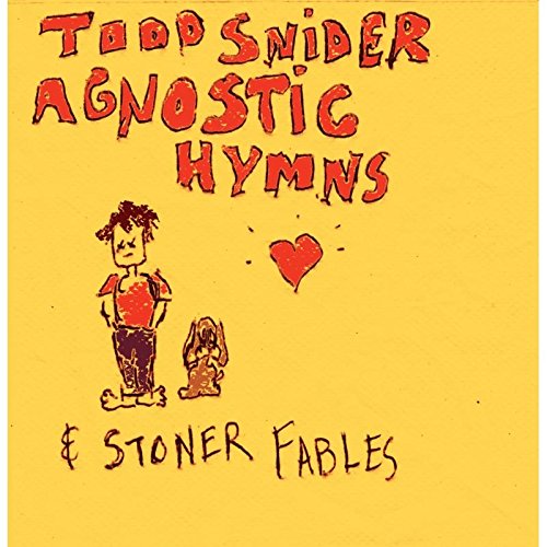 "Todd Snider album cover with cartoon man, dog, and heart on yellow background."