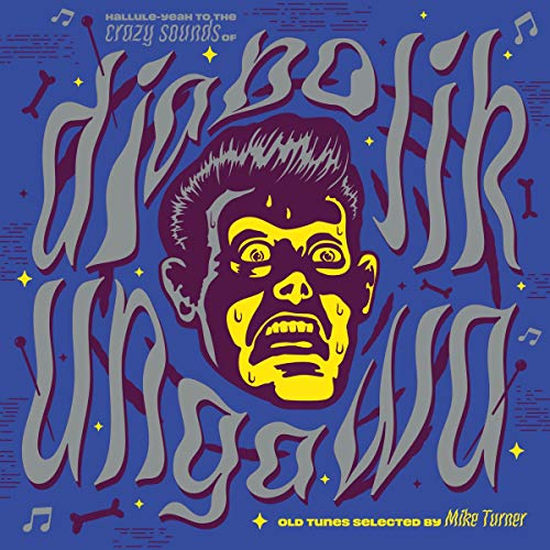 "Vinyl album cover with cartoon man and text on blue background."