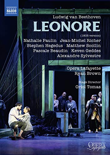 "Image of Beethoven's Leonore DVD cover featuring a dramatic opera scene with actors."