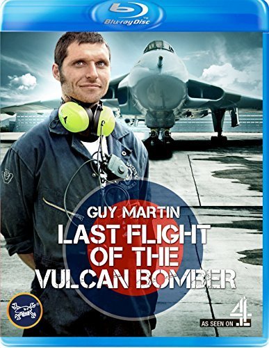 Blu-ray case with man in front of a Vulcan bomber aircraft.