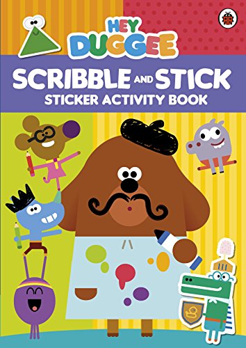 "Children's activity book cover featuring cartoon characters and a central figure with art supplies."