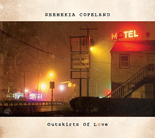 "CD cover art: dimly lit motel scene at night with neon sign."
