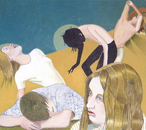 The image shows a vinyl record cover with surrealistic illustration of reclining figures.