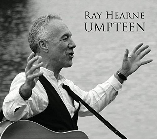 "Black and white album cover featuring a man singing and playing an acoustic guitar."