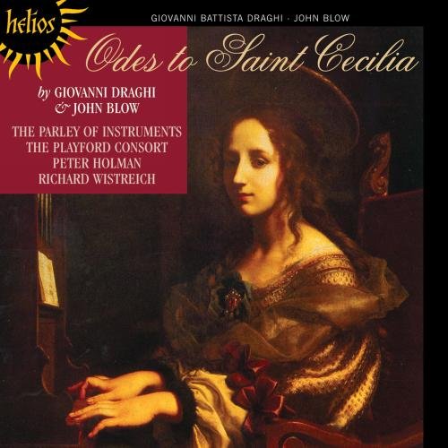 "CD cover featuring a painting of a woman holding a musical instrument."