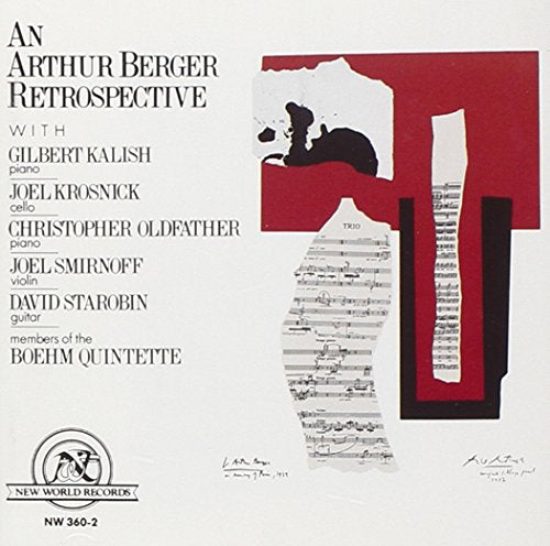 "Album cover with red, black, and white abstract design and performer names."