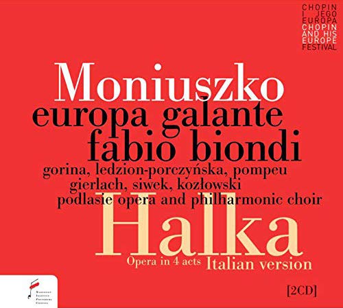 Red CD cover with white and black text, featuring "Halka" in large yellow font.