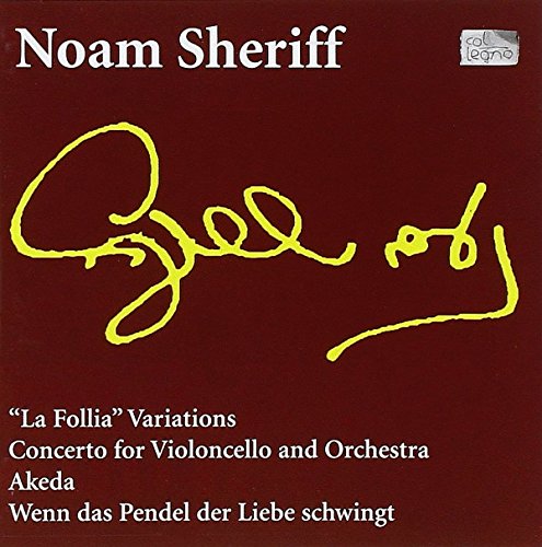 Red album cover with white text and yellow signature, featuring Noam Sheriff's name prominently.