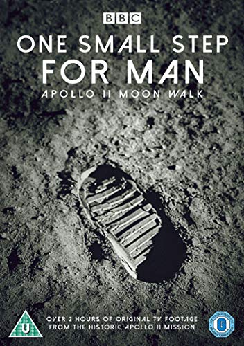 DVD cover with a boot print in moon dust, titled "One Small Step for Man".