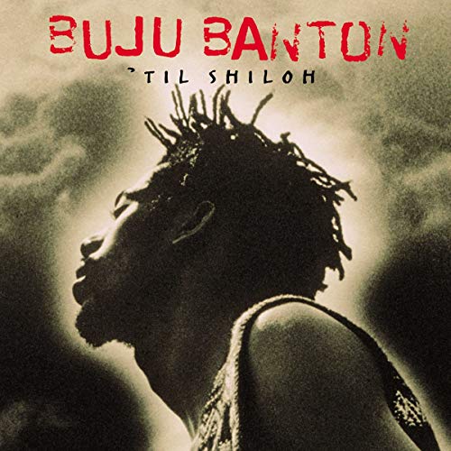 "Album cover featuring a man with dreadlocks, titled 'Til Shiloh' by Buju Banton."