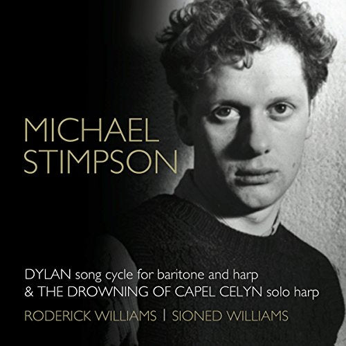 Black-and-white image of a man, with text describing a music album.