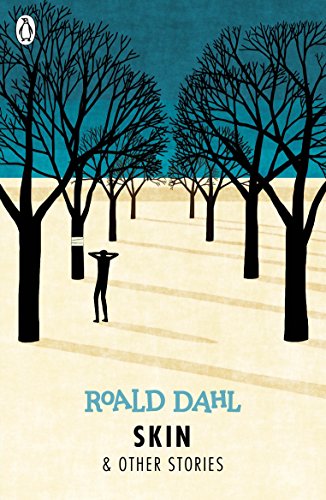 Book cover with a man standing among bare trees, blue sky above.