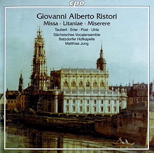 CD cover featuring a vintage painting of a large building by a river.