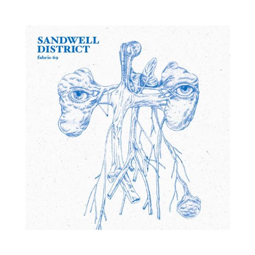 Album cover with blue illustration of faces and roots on a white background.
