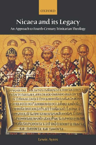 Book cover with religious iconography and text, featuring Orthodox bishops and Greek script.