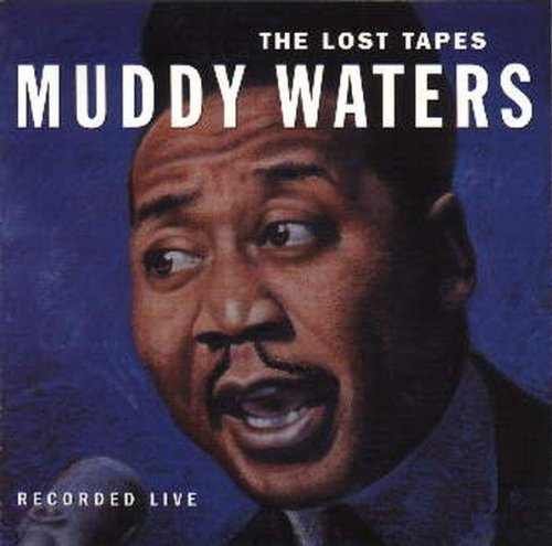 Muddy Waters' album cover featuring a close-up of his face against a blue background.
