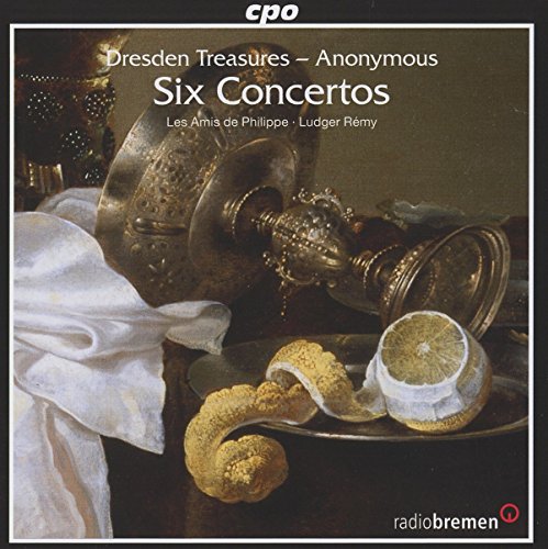 "CD cover with a still life painting of ornate metal cups and pastries."