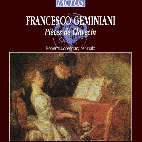 A CD cover featuring a man and woman at a harpsichord, dark background.