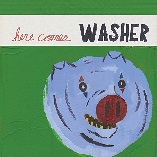 Album cover with a blue pig's head on a green background.