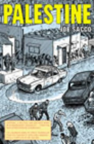 The image is a black-and-white comic illustration with yellow text, depicting a chaotic scene.