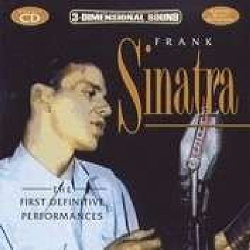 "CD cover featuring Frank Sinatra singing into a microphone, with gold text on black background."