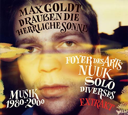 Album cover featuring a man's face with overlaid text in German.
