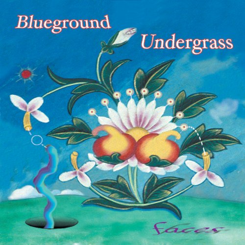 "Album cover art featuring a surreal flower with a hole in the ground."