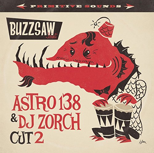 Vinyl album cover featuring a red, cartoon shark with sharp teeth on beige background.