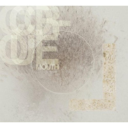 "Larsen's 'Cool Cruel Mouth' CD cover with abstract, gray-toned design and text overlay."