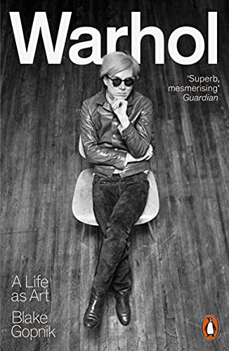 Book cover featuring a black and white portrait of Andy Warhol.