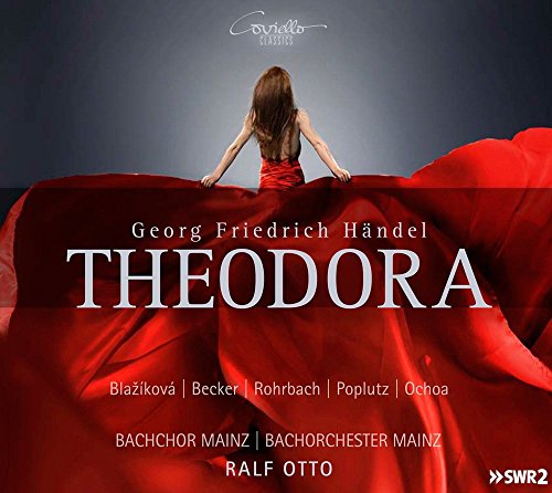 "CD cover featuring a woman in red dress behind a flowing red fabric."