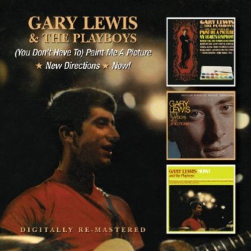 "CD cover with Gary Lewis holding a guitar and three album covers."