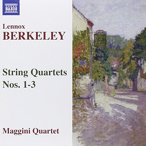 "CD cover with white background, red and green text, and impressionist painting of a street."
