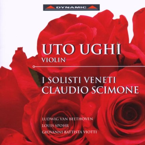 "CD cover featuring red roses and white text with 'Uto Ughi' and 'Violin'."