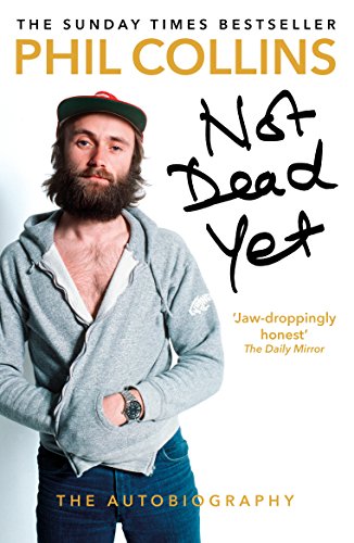 "Book cover featuring Phil Collins in a casual outfit and baseball cap."