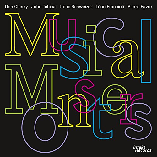 "Album cover with 'Musical Monsters' in colorful text on a black background."