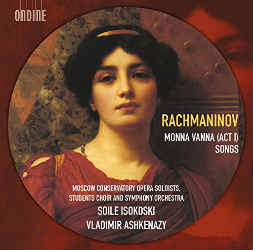 "CD cover with a portrait of a woman in a red dress, red background."