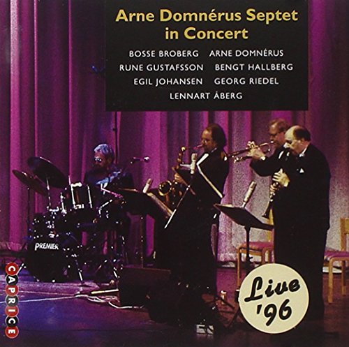 "CD cover with jazz musicians performing on stage, 'Live '96' in bottom right corner."