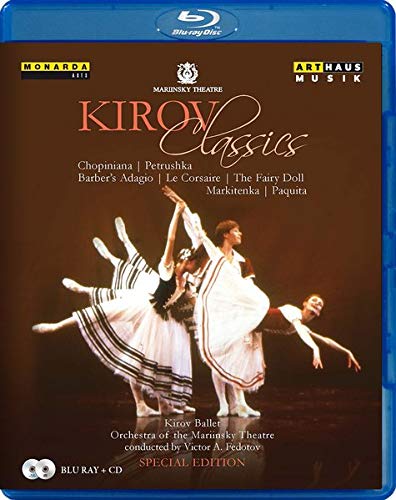 Blue-ray case cover with ballet dancers and "Kirov Classics" title.