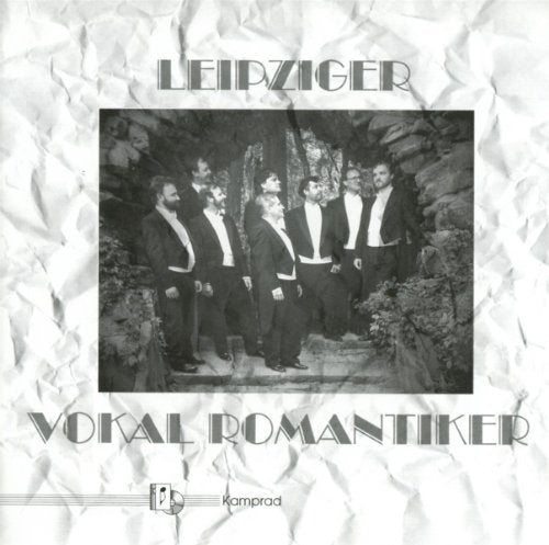 "Black and white CD cover with a group of men in suits."