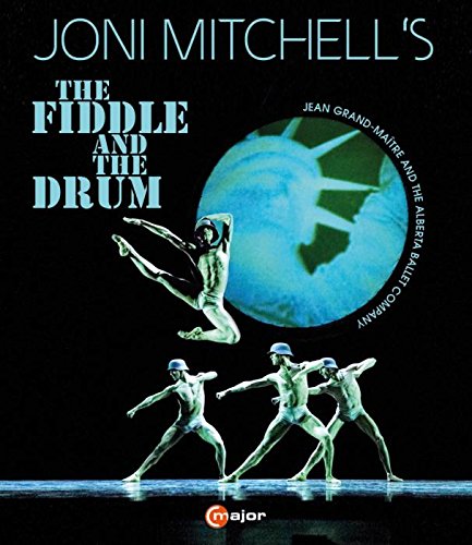 "Blue-ray disc case with dancers and globe on black background."