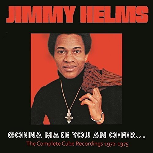 "CD cover featuring Jimmy Helms in black turtleneck against a red background."