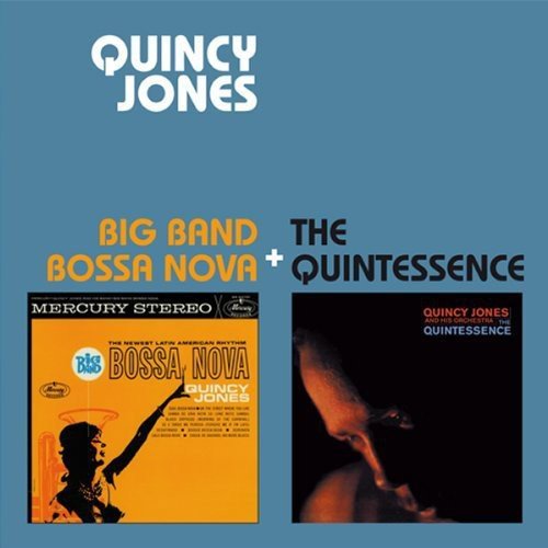 "Blue album cover with Quincy Jones' name and two album covers displayed side by side."