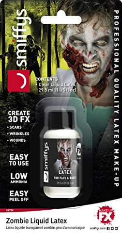 Smiffys 28 ml 1 oz Zombie Liquid Latex Low Ammonia Make Up Kit (White)