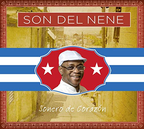 "CD cover featuring a man's portrait, Cuban flag, and vintage cityscape background."